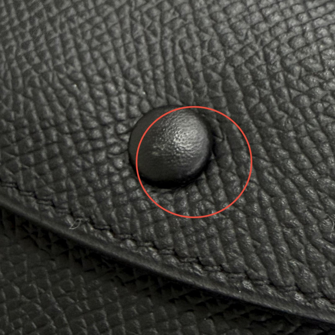 Great HERMES Bifold Wallet Bearn Mini Compact wallet coincompartment black Epsom