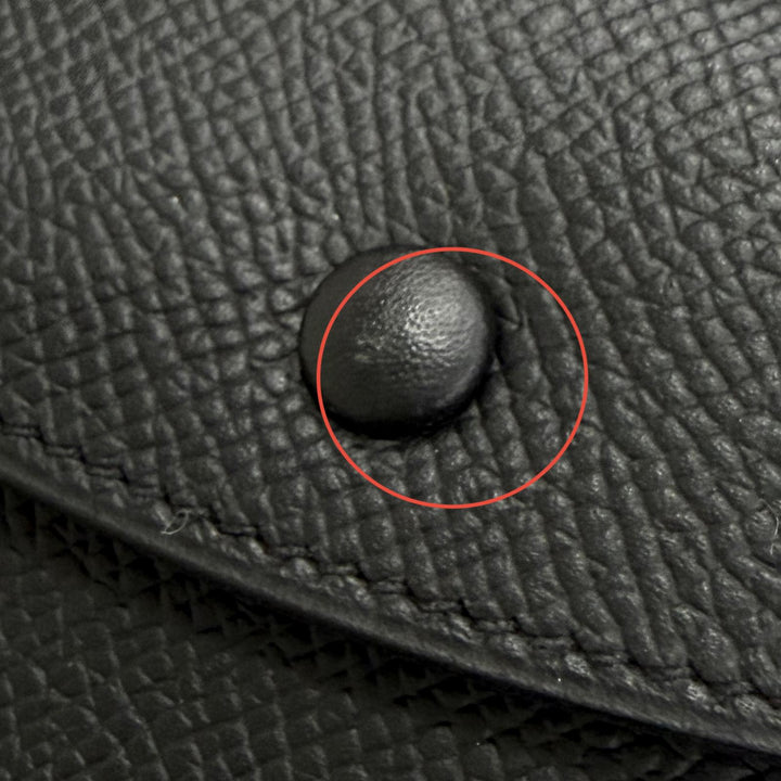 Great HERMES Bifold Wallet Bearn Mini Compact wallet coincompartment black Epsom