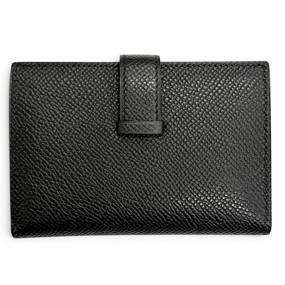 Great HERMES Bifold Wallet Bearn Mini Compact wallet coincompartment black Epsom