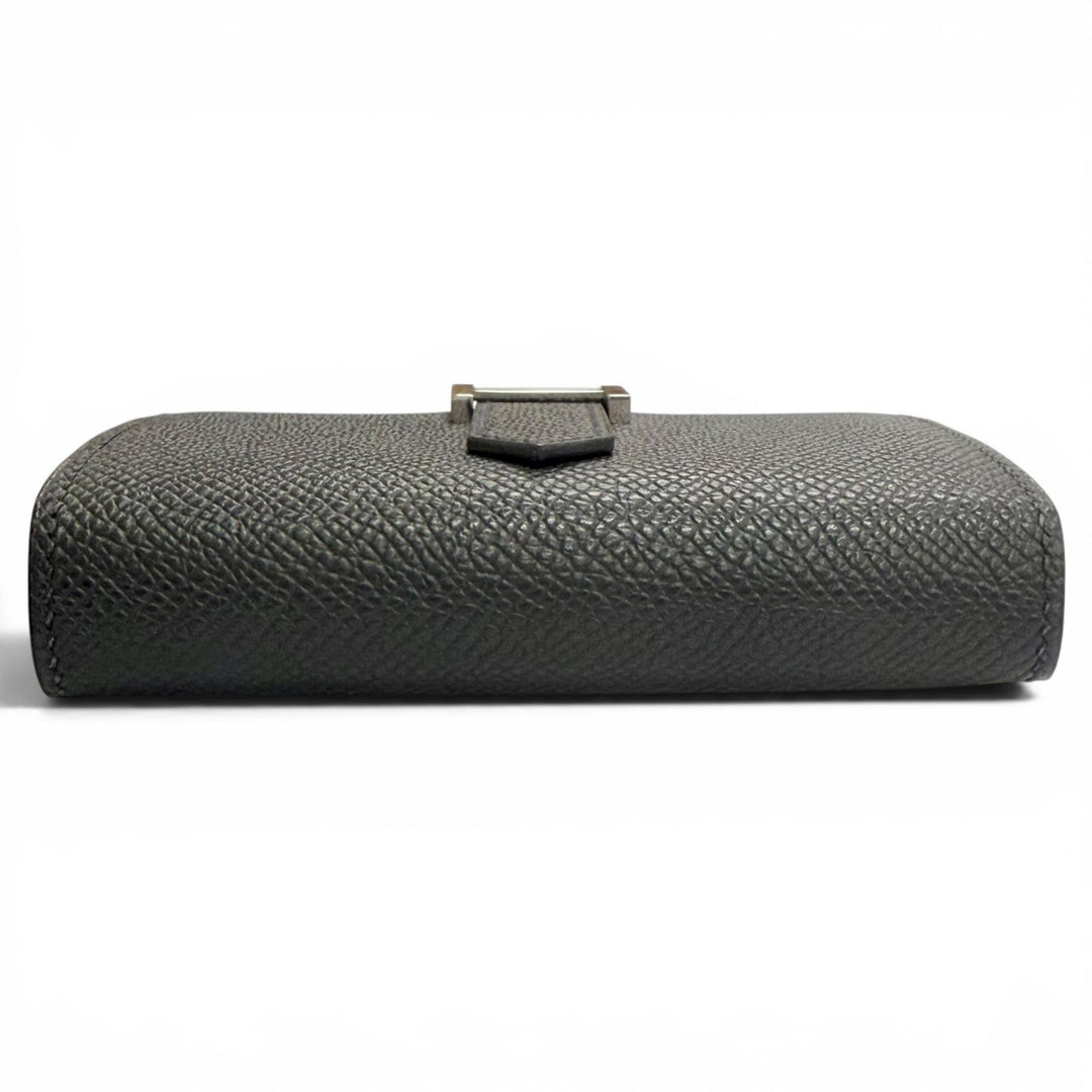 Great HERMES Bifold Wallet Bearn Mini Compact wallet coincompartment black Epsom