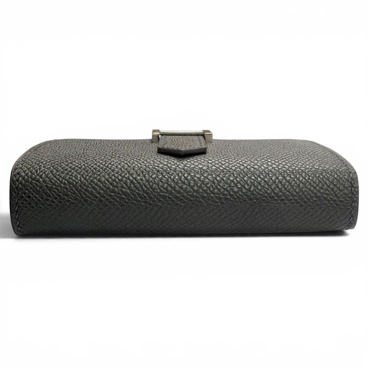 Great HERMES Bifold Wallet Bearn Mini Compact wallet coincompartment black Epsom