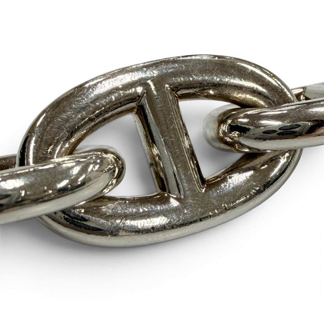 Very Good HERMES bracelet Chene Dunkle TGM 12 frames Silver AG925 mens