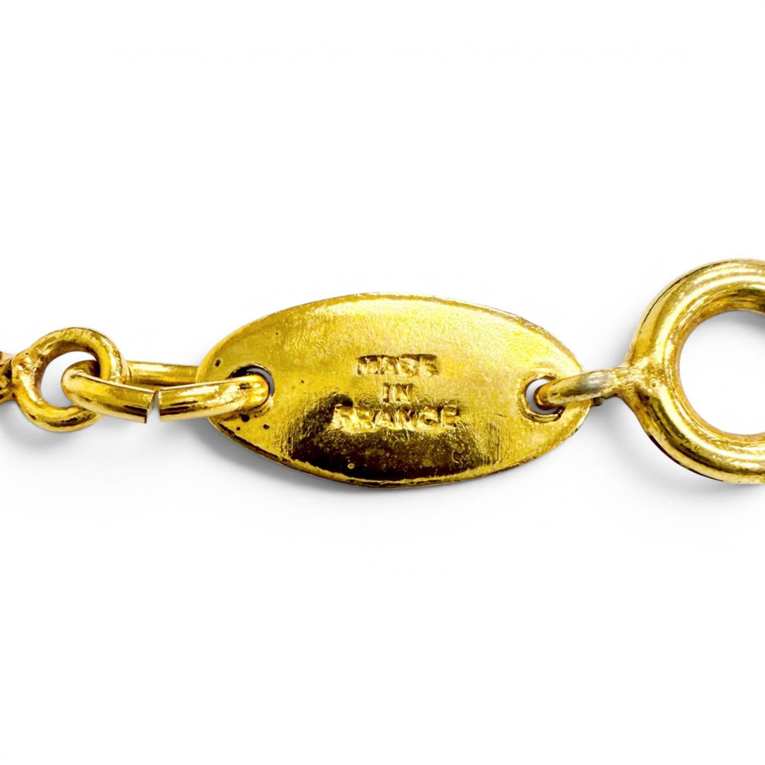 Very Good CHANEL Necklace Circle COCO Mark 1983 gold Women