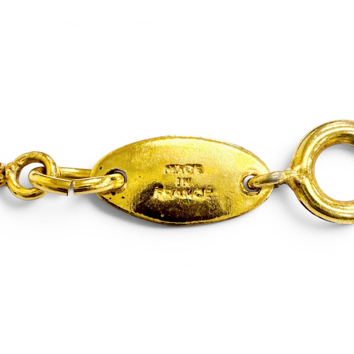 Very Good CHANEL Necklace Circle COCO Mark 1983 gold Women