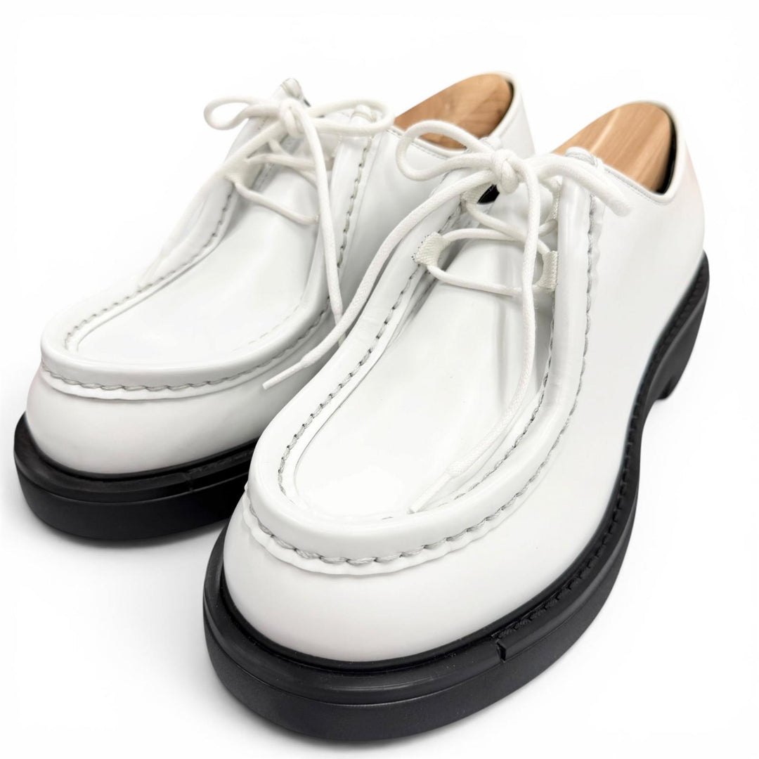 Pristine PRADA Leather shoes Diapason white leather mens 5.5 2EG419