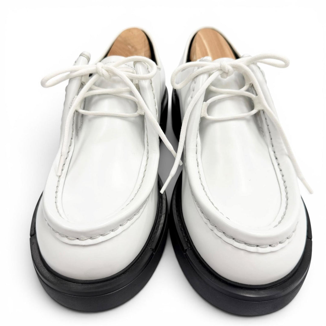 Pristine PRADA Leather shoes Diapason white leather mens 5.5 2EG419