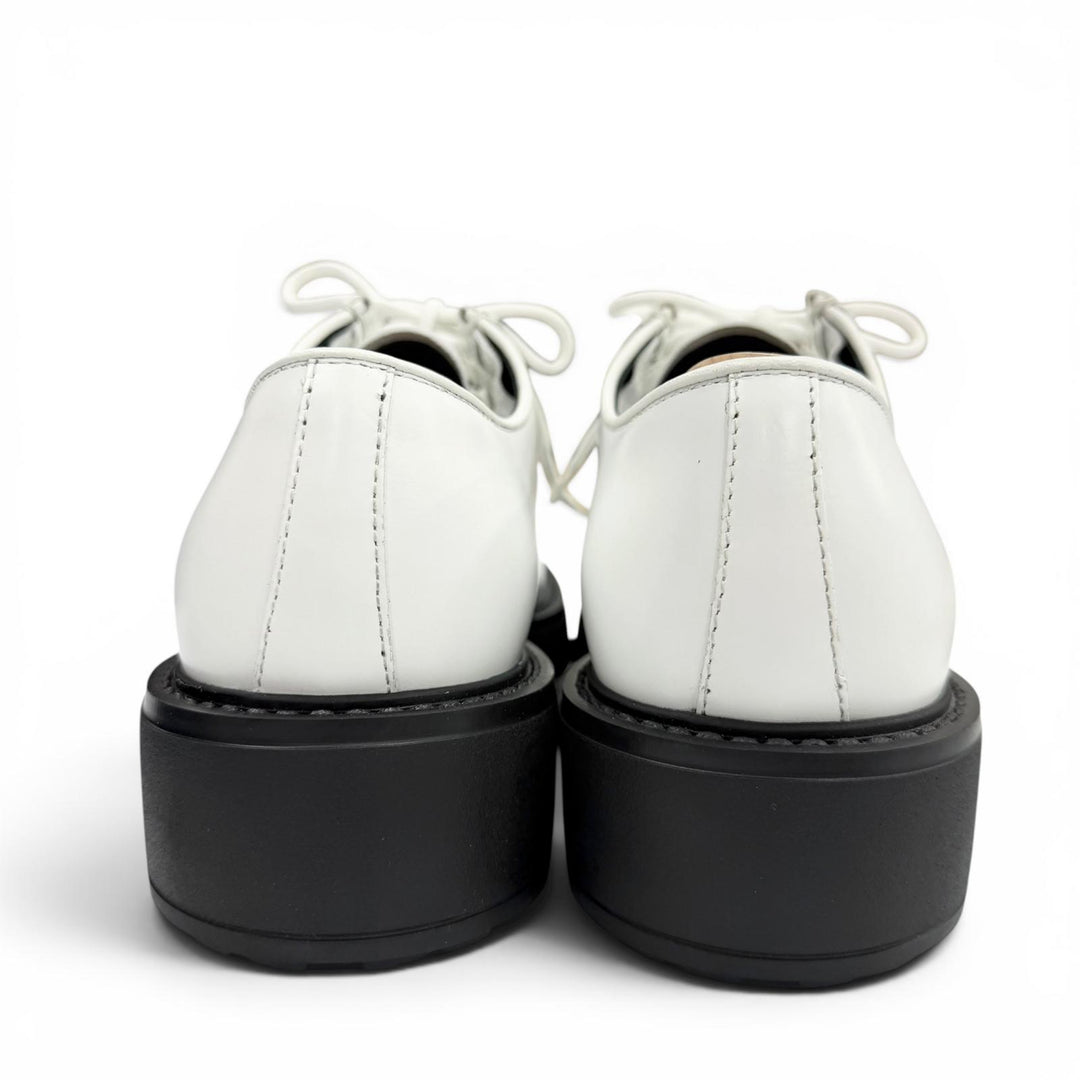 Pristine PRADA Leather shoes Diapason white leather mens 5.5 2EG419