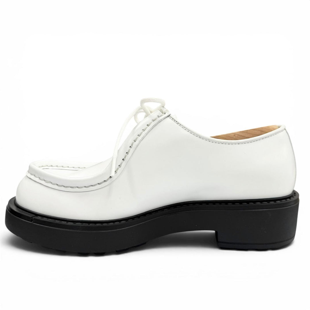 Pristine PRADA Leather shoes Diapason white leather mens 5.5 2EG419