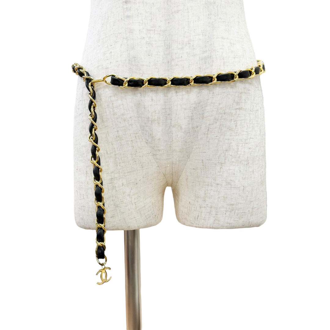 Great CHANEL belt COCO Mark Charm Chain gold Gold Plated Women