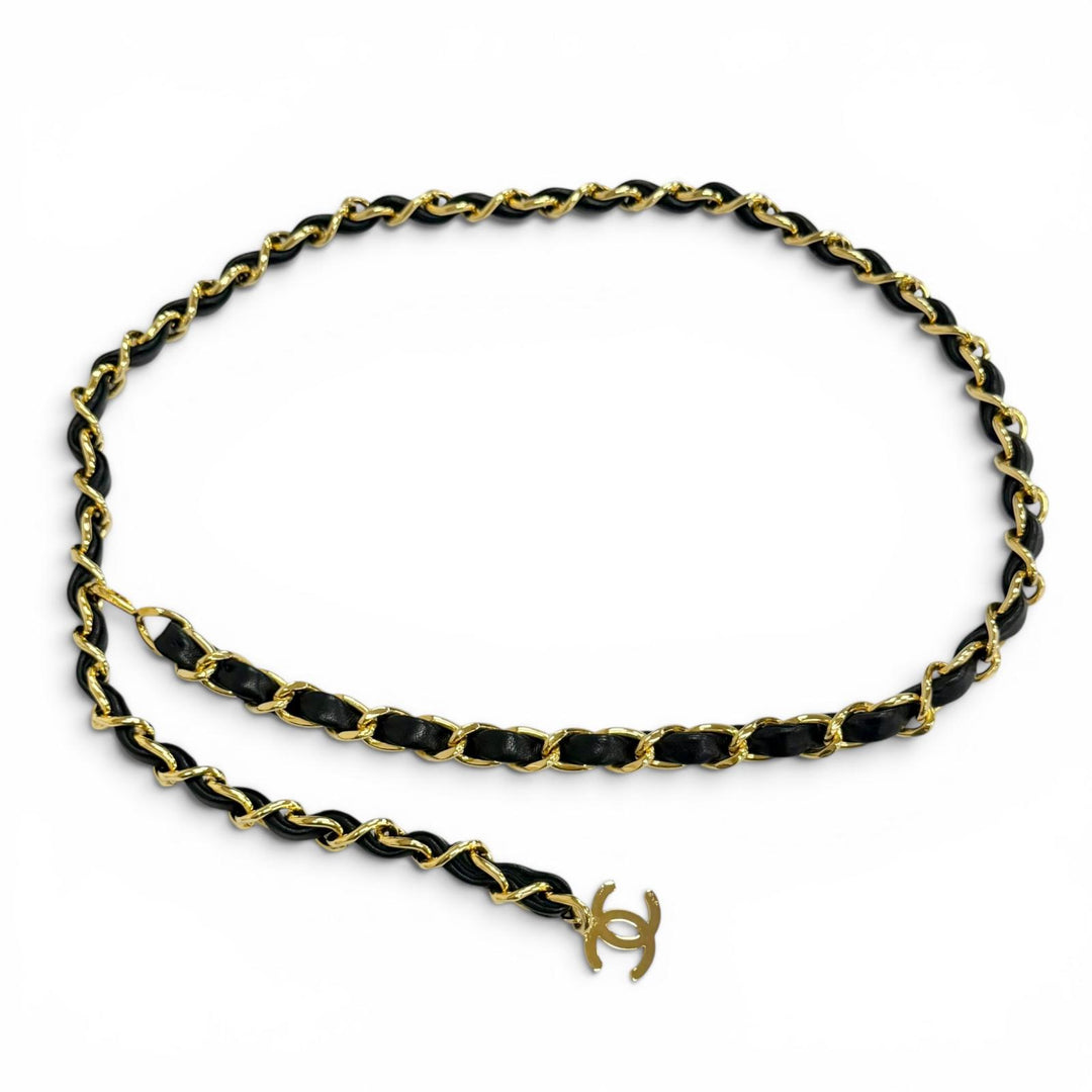 Great CHANEL belt COCO Mark Charm Chain gold Gold Plated Women