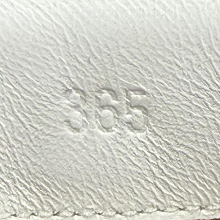 Great HERMES short boots fresh Leather logo patch lace-up white leather 36.5