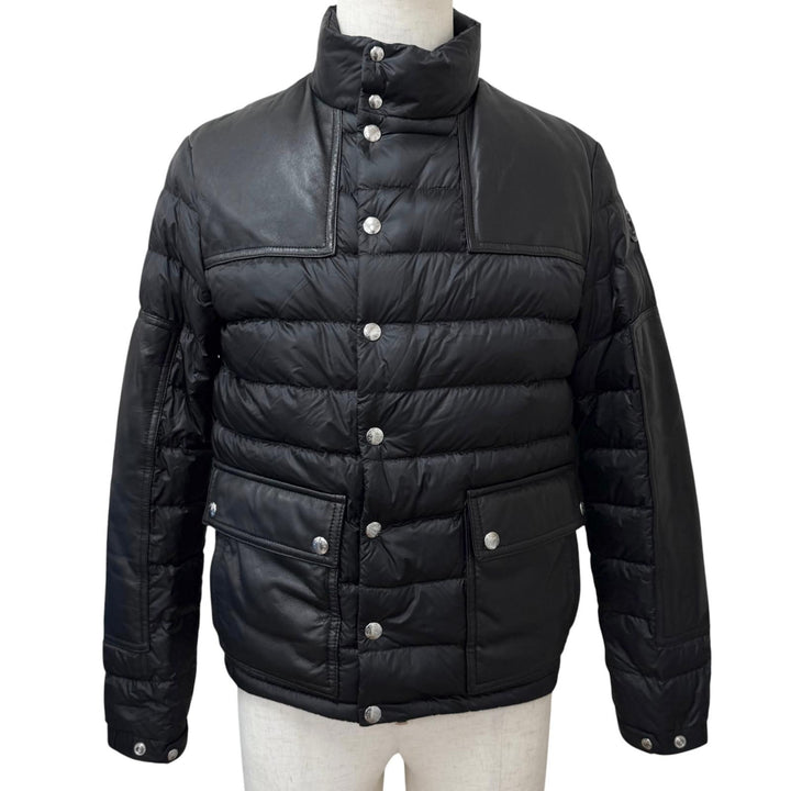 Great MONCLER Down jacket BOUTMY GIUBBOTTO Leather switching