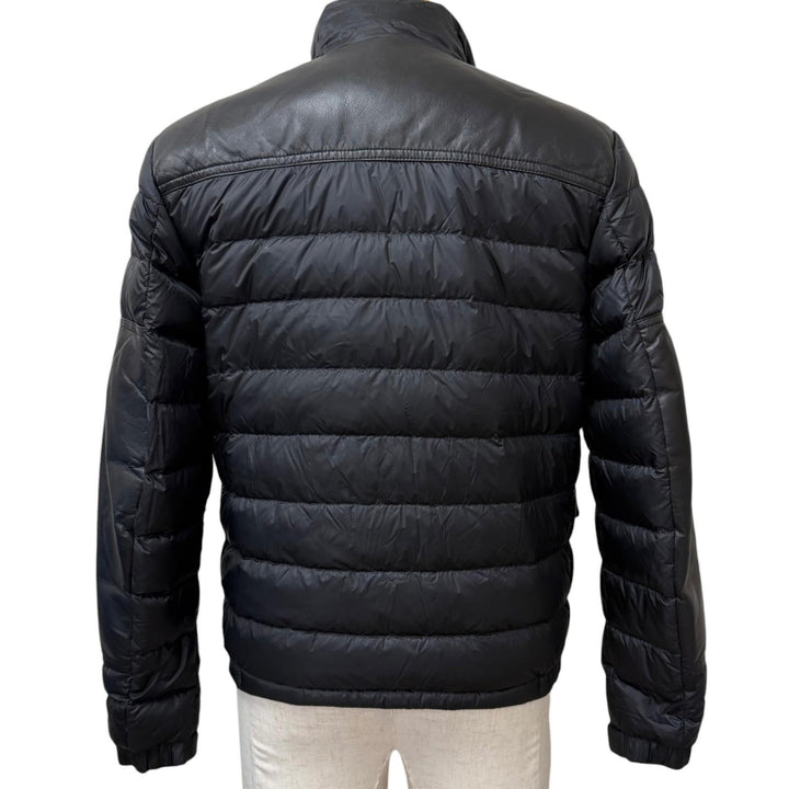 Great MONCLER Down jacket BOUTMY GIUBBOTTO Leather switching