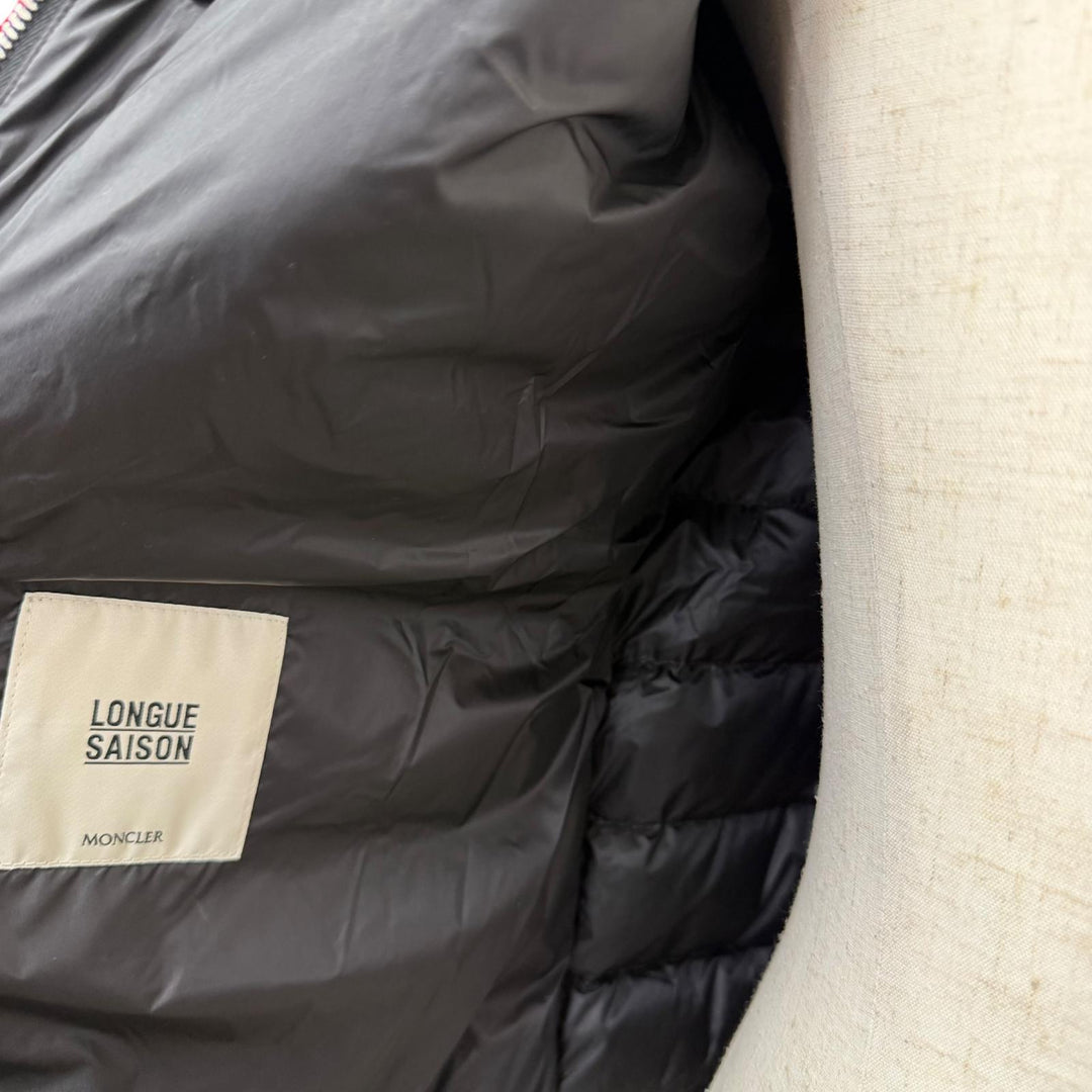 Great MONCLER Down jacket BOUTMY GIUBBOTTO Leather switching