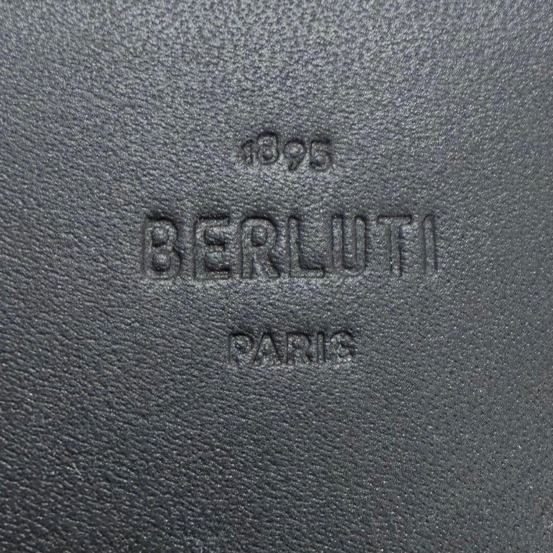 Great BERLUTI name card holder Imbuia Flap Card Holder Calligraphy Bifold Wallet