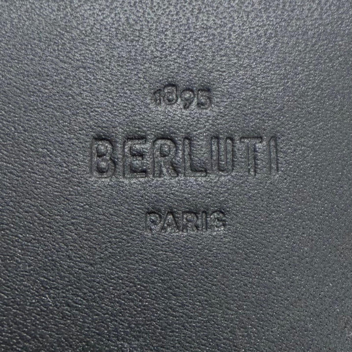 Great BERLUTI name card holder Imbuia Flap Card Holder Calligraphy Bifold Wallet