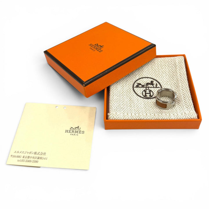 Excellent HERMES Earring Ear cuff Olamp PM Epsom Leather Women