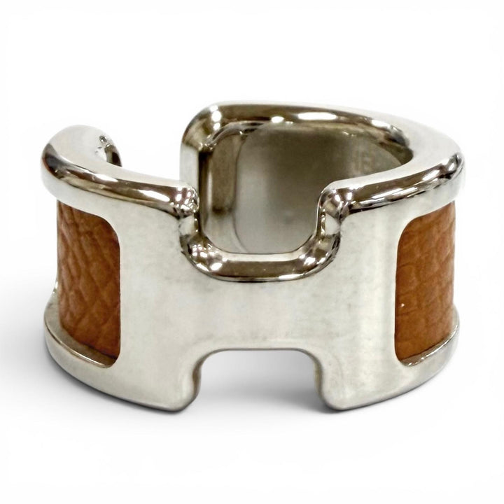 Excellent HERMES Earring Ear cuff Olamp PM Epsom Leather Women