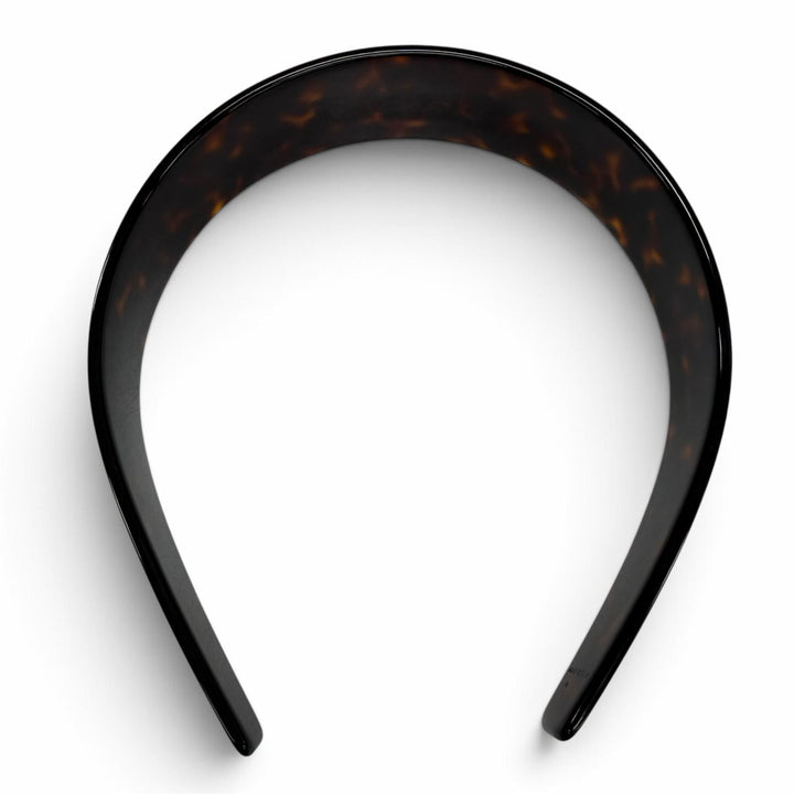 Great CELINE Katyusha Havana Blonde Doré Logo headband Brown marble 46Y376CEA