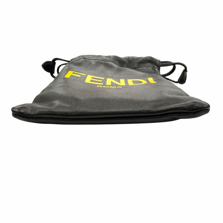 Great FENDI Mobile case Logo Slim Clutch Drawstring Leather Phone Pouch 7AR898