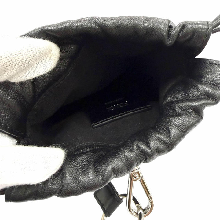Great FENDI Mobile case Logo Slim Clutch Drawstring Leather Phone Pouch 7AR898