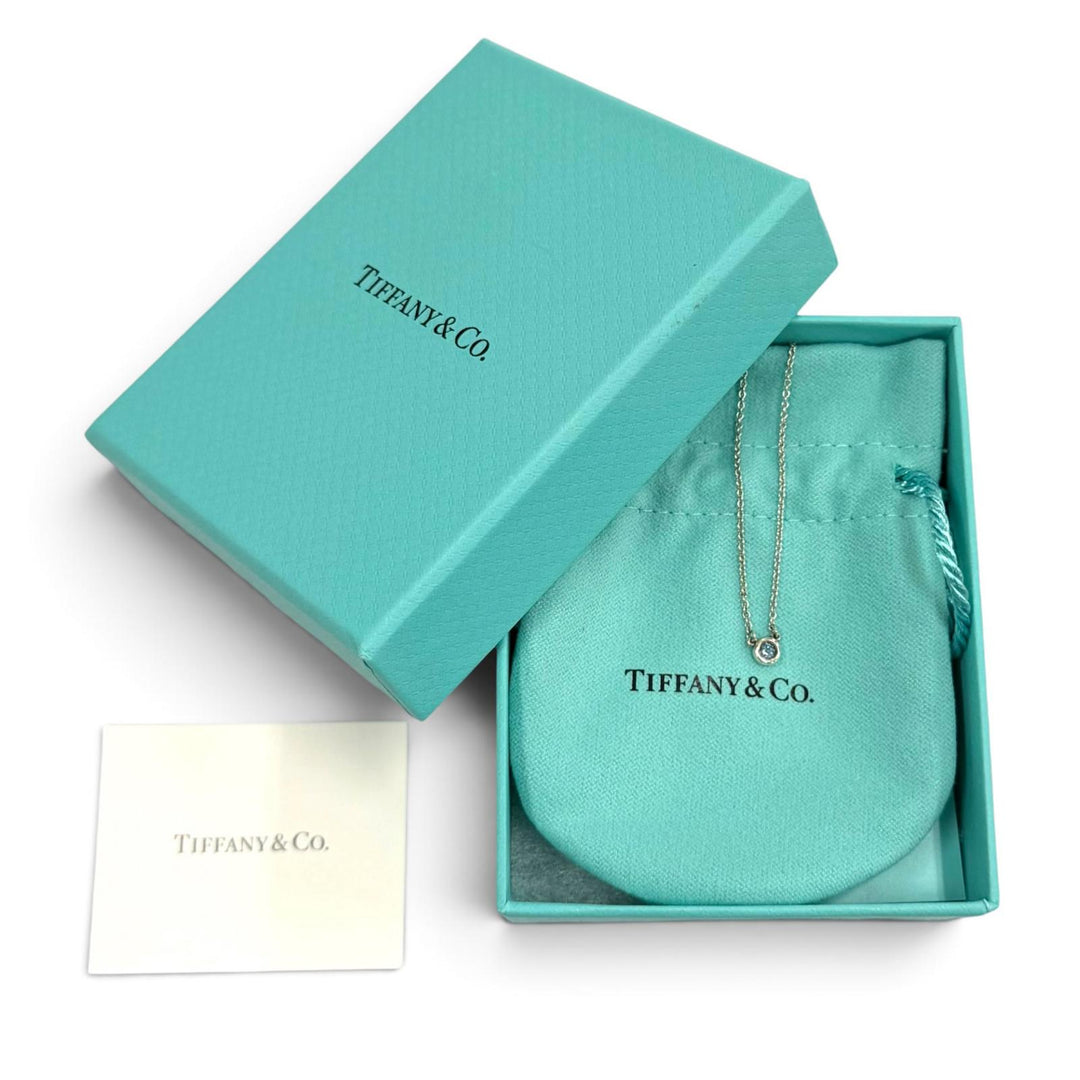 Great TIFFANY&Co. Necklace Color by the Yard Aquamarine Pendant blue AG925 Women