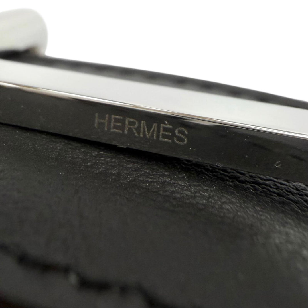 Pristine HERMES belt H Dunkle black Box scarf Leather mens
