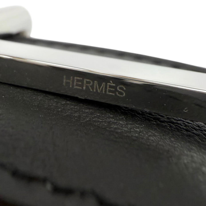 Pristine HERMES belt H Dunkle black Box scarf Leather mens