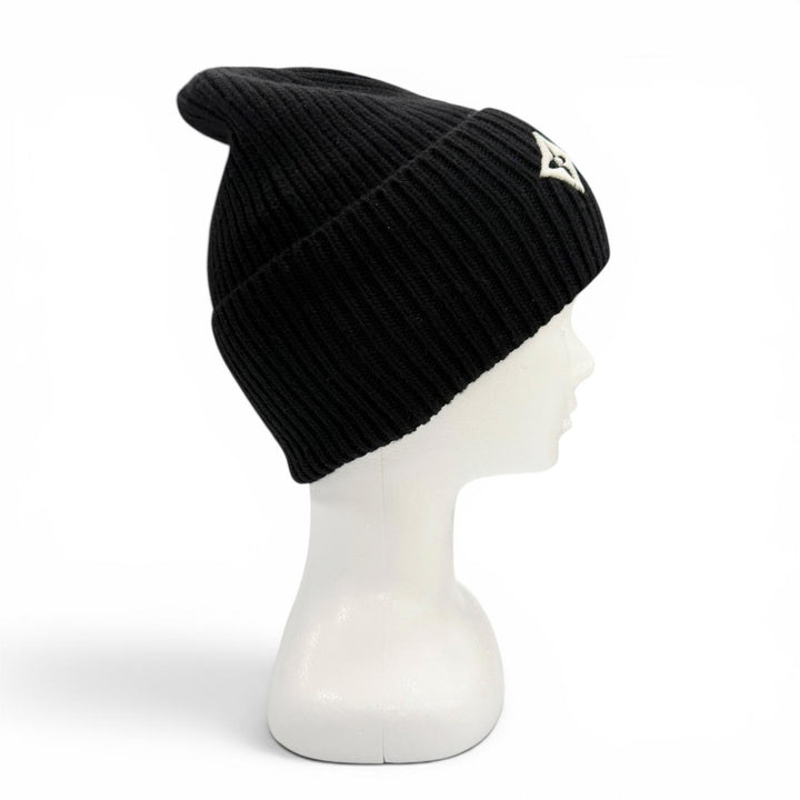 Great LOUIS VUITTON Knit cap LV Headline Beanie hat black wool mens M77872