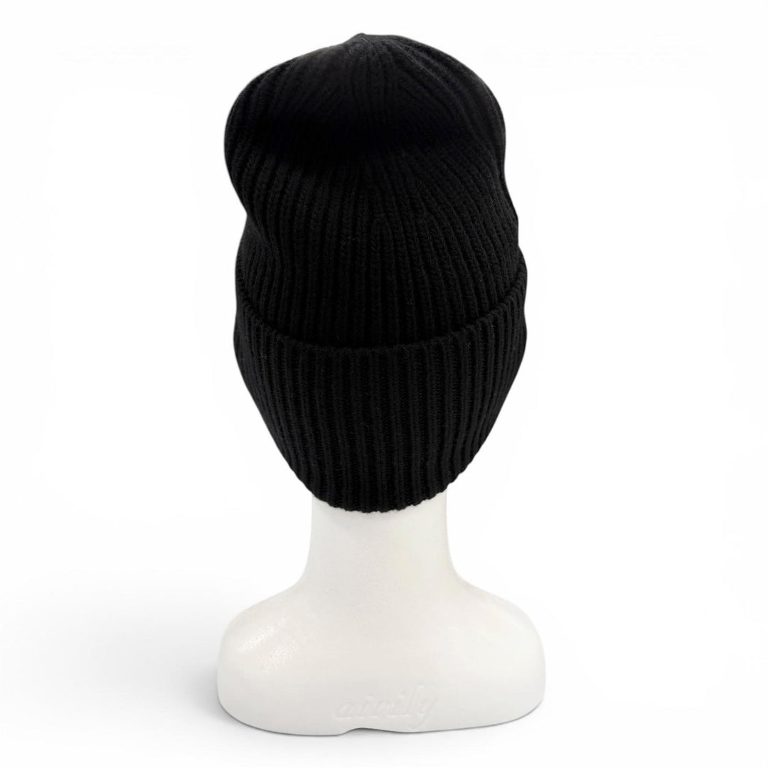 Great LOUIS VUITTON Knit cap LV Headline Beanie hat black wool mens M77872