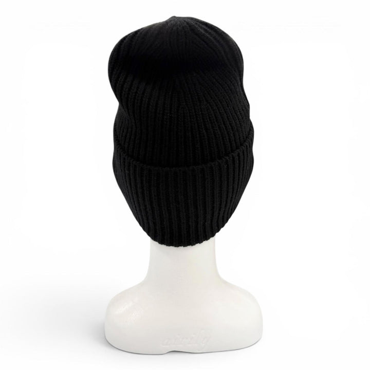 Great LOUIS VUITTON Knit cap LV Headline Beanie hat black wool mens M77872