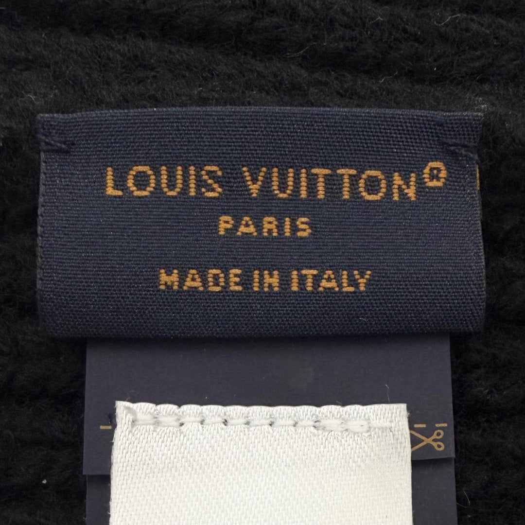 Great LOUIS VUITTON Knit cap LV Headline Beanie hat black wool mens M77872