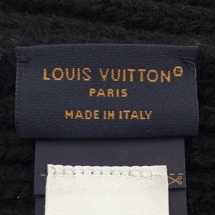 Great LOUIS VUITTON Knit cap LV Headline Beanie hat black wool mens M77872