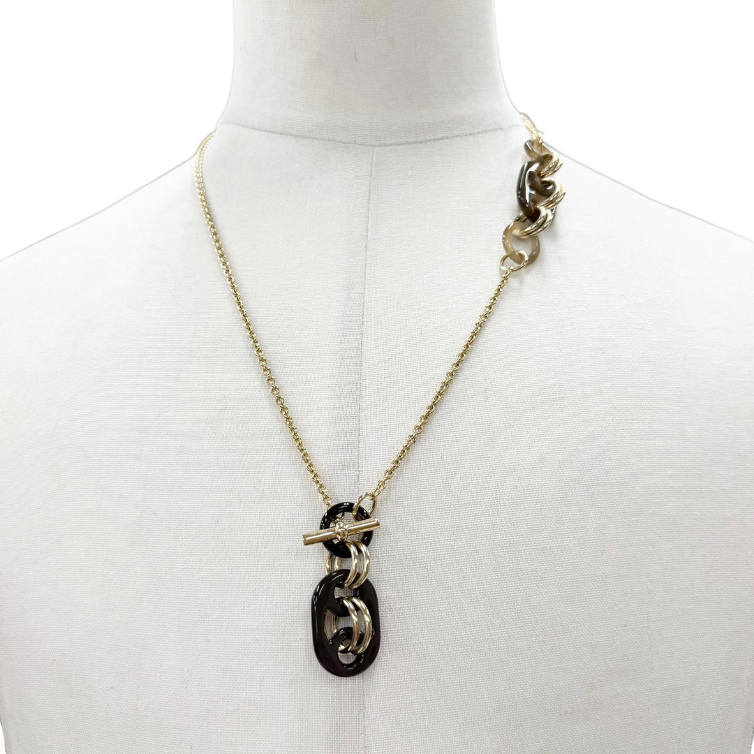 Excellent HERMES Necklace Pendant Eurydice PM Chain gold metal mens