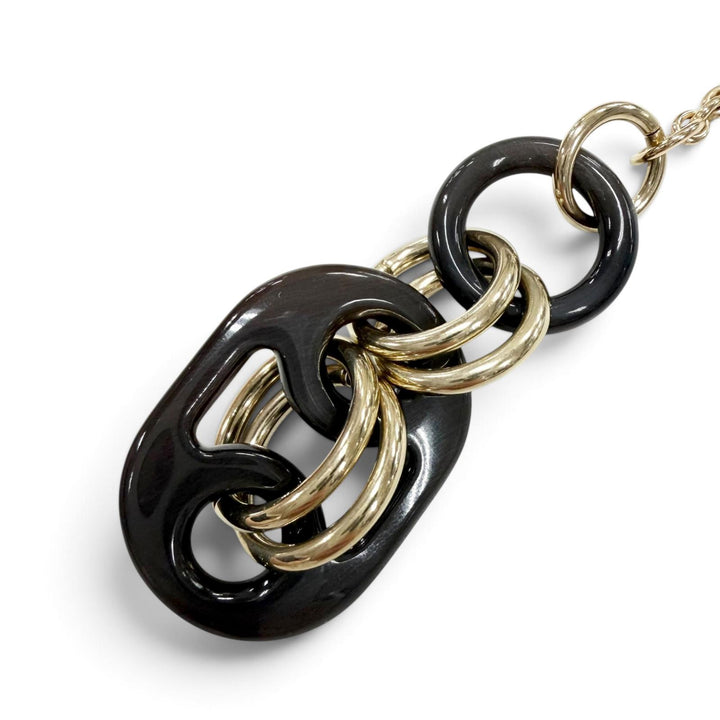 Excellent HERMES Necklace Pendant Eurydice PM Chain gold metal mens