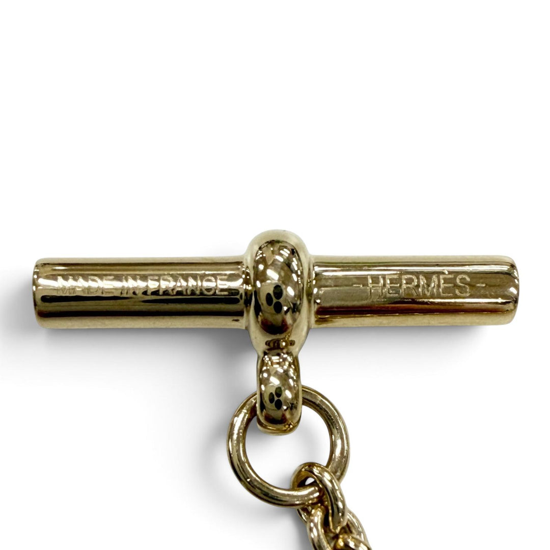 Excellent HERMES Necklace Pendant Eurydice PM Chain gold metal mens