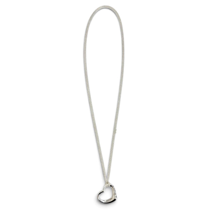 Great TIFFANY&Co. Necklace Open Heart Pendant Large Mesh Chain Silver 925 Women