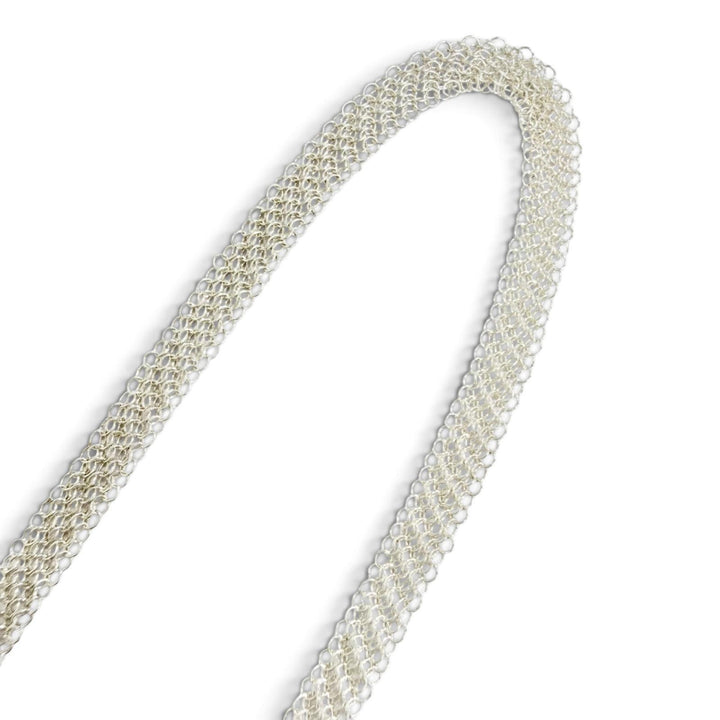 Great TIFFANY&Co. Necklace Open Heart Pendant Large Mesh Chain Silver 925 Women