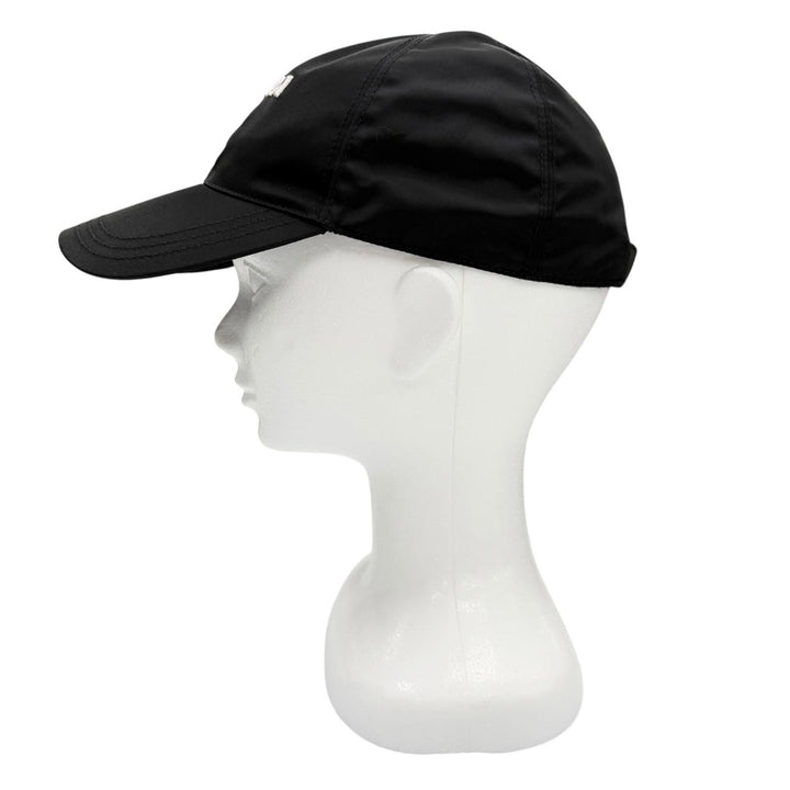 Great PRADA cap RE-NYLON Logo Embroidered Baseball Cap black Nylon mens L 2HC274