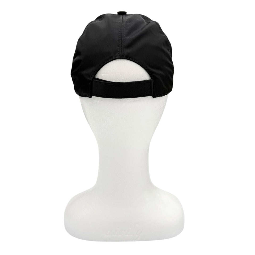 Great PRADA cap RE-NYLON Logo Embroidered Baseball Cap black Nylon mens L 2HC274