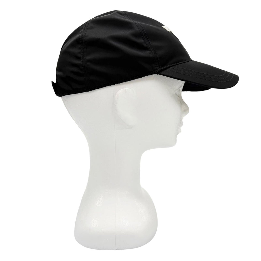 Great PRADA cap RE-NYLON Logo Embroidered Baseball Cap black Nylon mens L 2HC274