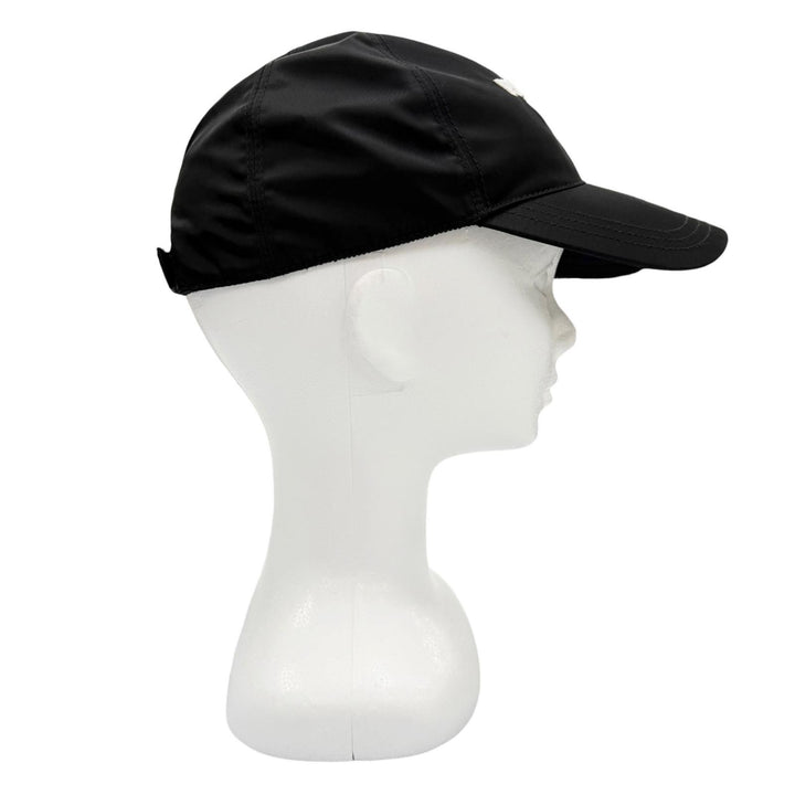 Great PRADA cap RE-NYLON Logo Embroidered Baseball Cap black Nylon mens L 2HC274
