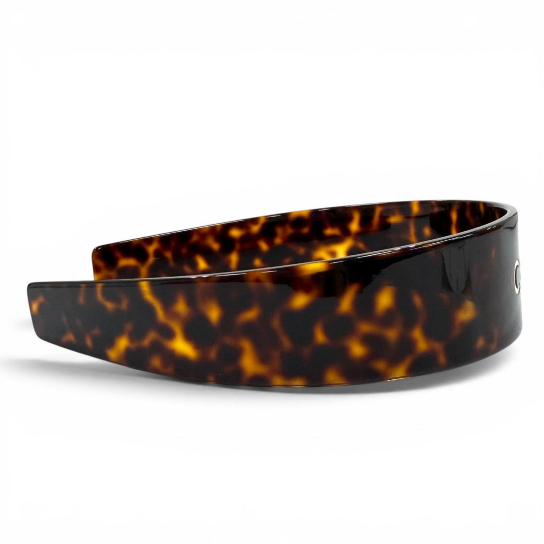 Excellent CELINE Katyusha Headband: Acetate & Steel Brown acetate 46Y376CEA