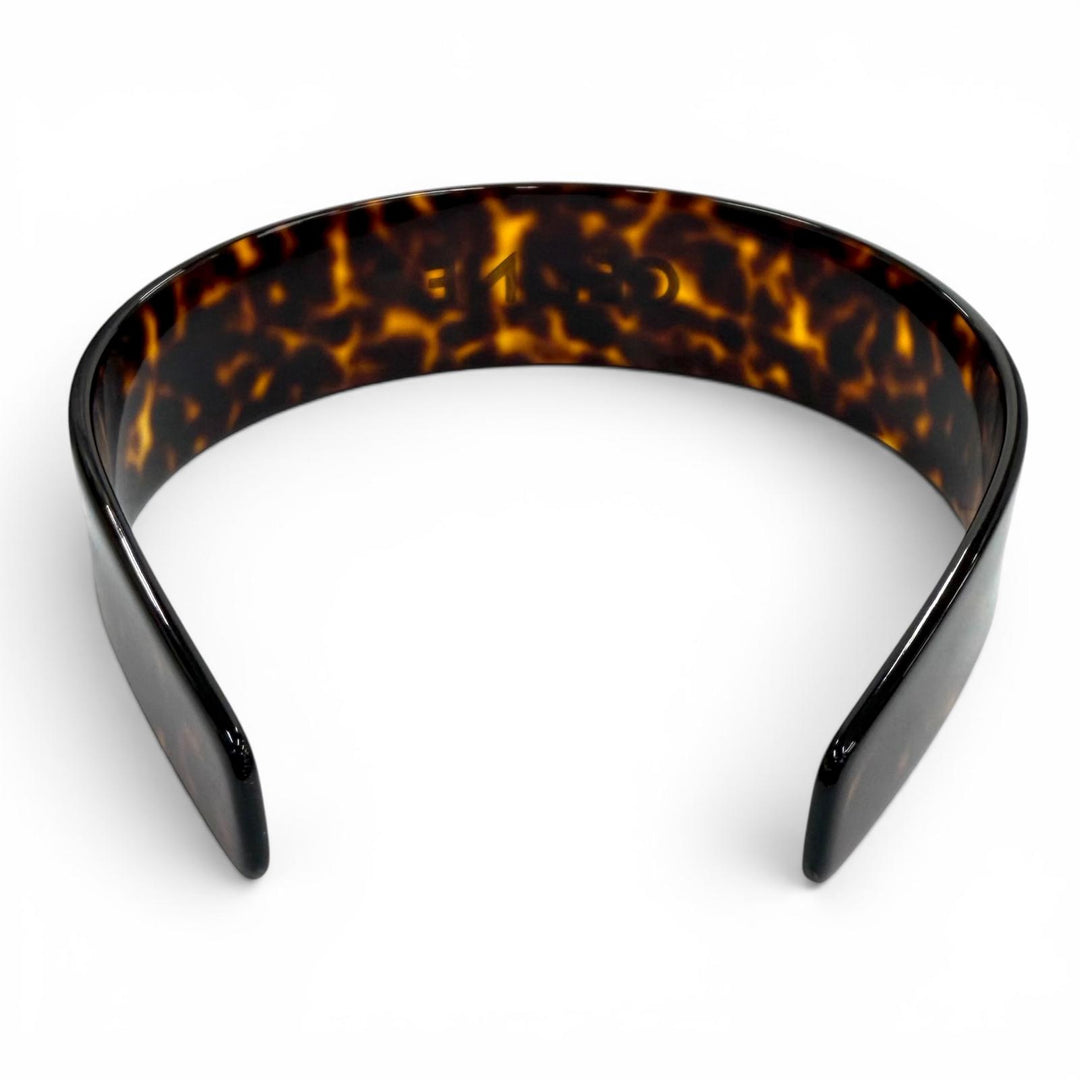 Excellent CELINE Katyusha Headband: Acetate & Steel Brown acetate 46Y376CEA