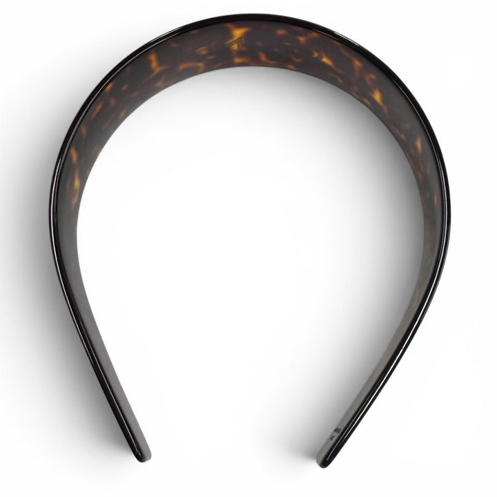 Excellent CELINE Katyusha Headband: Acetate & Steel Brown acetate 46Y376CEA