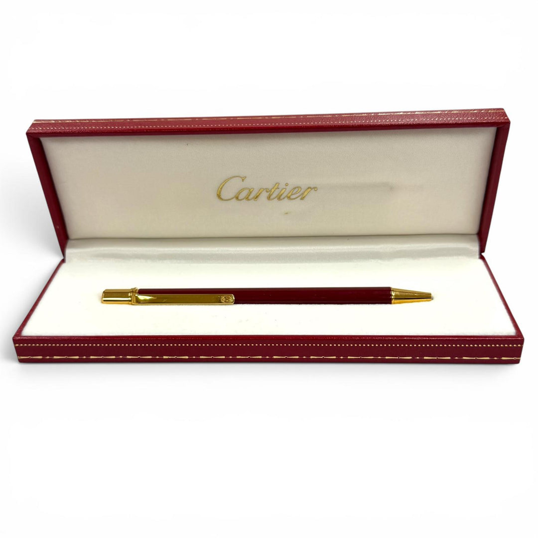 Great Cartier Ballpoint pen Must de Cartier Ballpoint Pen Twist type Bordeaux