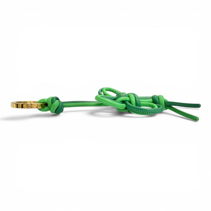 Excellent BOTTEGAVENETA Bag charm quadrifoglio Key ring green leather Women