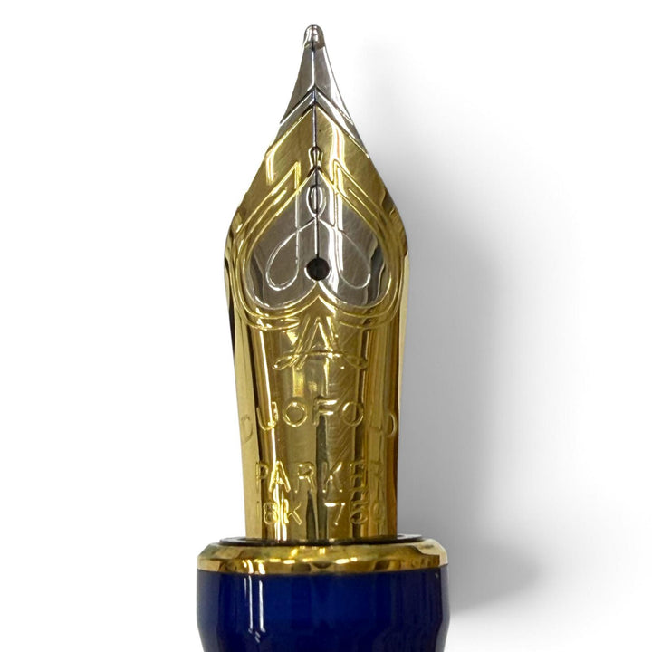 Excellent PARKER fountain pen Duofold Lapis Lazuli GT M Centennial blue 18K mens