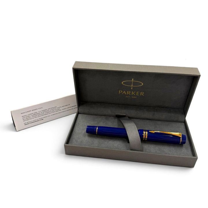 Excellent PARKER fountain pen Duofold Lapis Lazuli GT M Centennial blue 18K mens