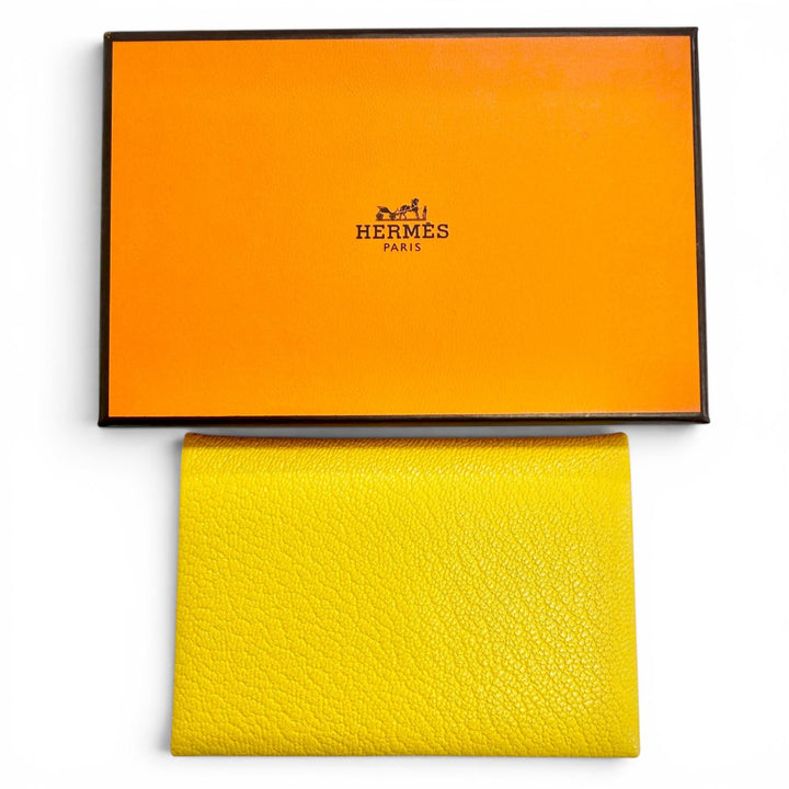 Excellent HERMES Card Case Calvi Verso Shoble misol Women